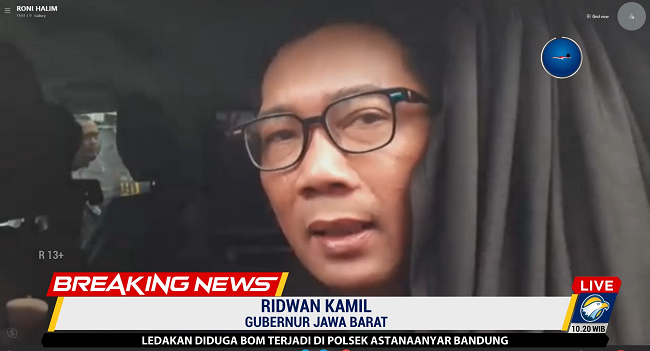Ledakan Bom di Polsek Astanaanyar, Ridwan Kamil Minta Masyarakat Tenang