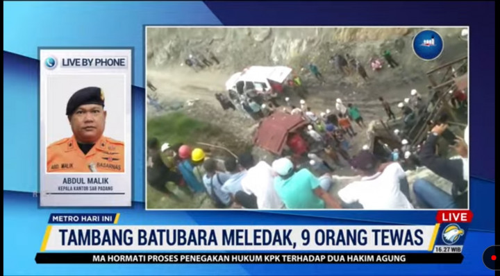 Bertambah, Korban Ledakan Tambang Batu Bara di Sawahlunto Jadi 9 Orang