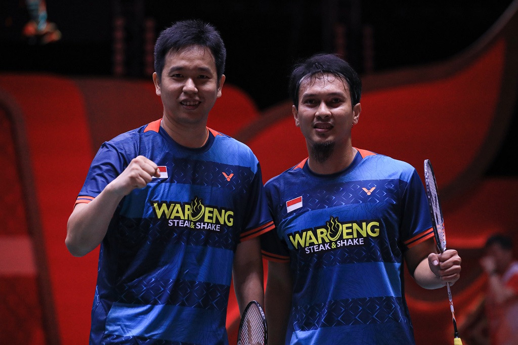 Mohammad Ahsan/Hendra Setiawan menang di semifinal BWF World Tour Finals 2022 (dok. PBSI)