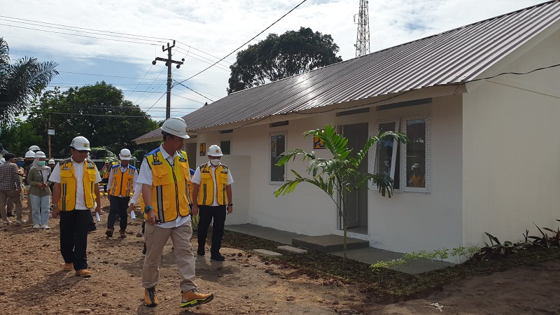 Rumah Instan Sederhana Sehat (Risha) yang dibangun di lokasi bekas bencana Cianjur. Foto: Kementerian PUPR