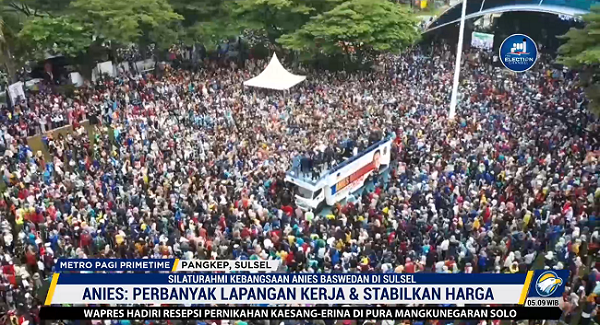 Silaturrahmi Kebangsaan Anies Baswedan di Sulsel. Foto: Dok/Screenshot Metro TV