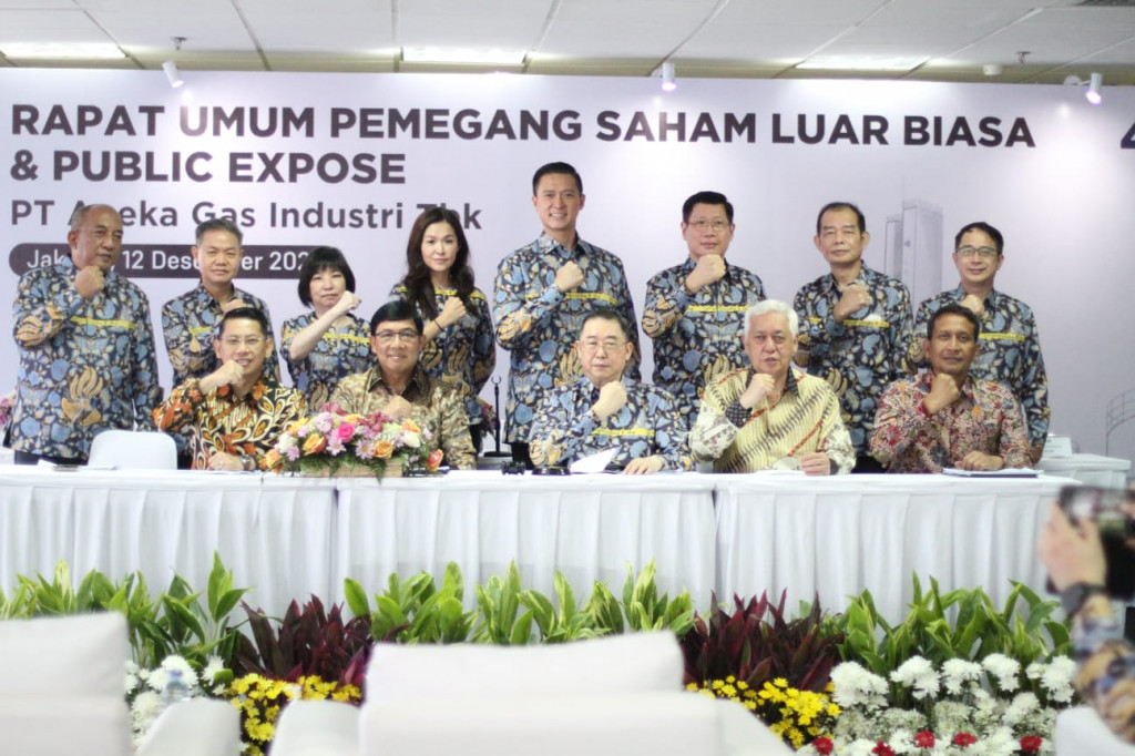 Rapat Umum Pemegang Saham Luar Biasa (RUPSLB) PT Aneka Gas Industri Tbk (AGII). Foto Istimewa.