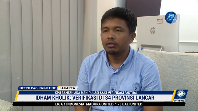 KPU Bantah Ada Manipulasi Saat Verifikasi Faktual di Sulsel