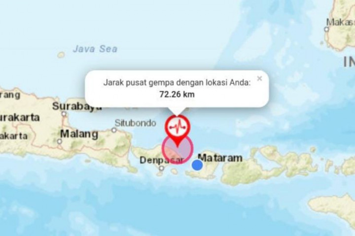 Diguncang 2 Kali, Kota Mataram Turut Rasakan Gempa Bali Magnitudo 5,2