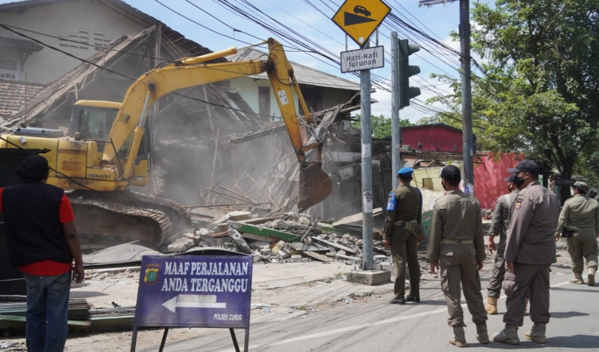 Pembangunan Underpass Bitung, Puluhan Bangunan Dibongkar