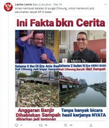 [Cek Fakta] Foto Kali Ciliwung Penuh Sampah di Era Anies Baswedan? Ini Faktanya