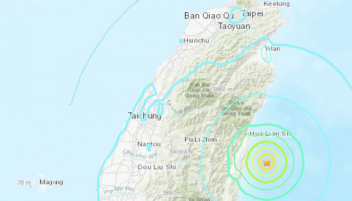 Gempa Dangkal Berkekuatan 6,2 Magnitudo Guncang Taiwan