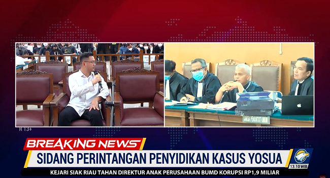 Saksi Irfan Ungkap Dirinya Tak Berniat Merintangi Penyelidikan