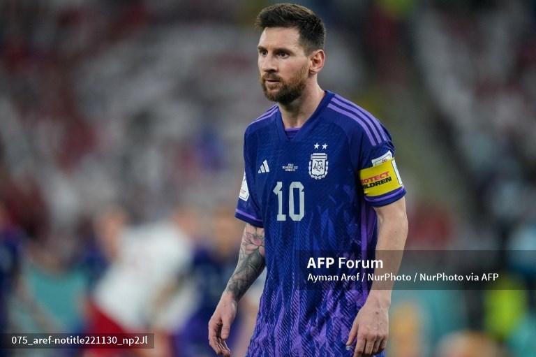 Penyerang timnas Argentina, Lionel Messi (AFP/Ayman Aref)