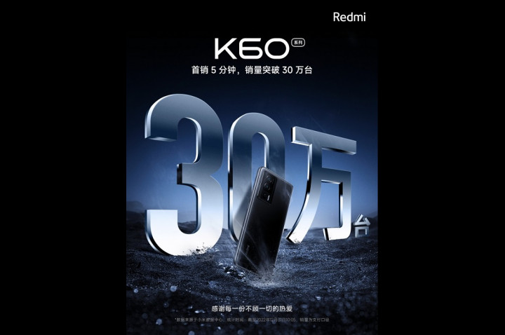 Redmi K60 Laku 300 Ribu dalam 5 Menit