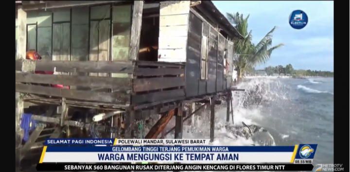 Waspada, Gelombang Tinggi Hajar Pesisir Polewali Mandar