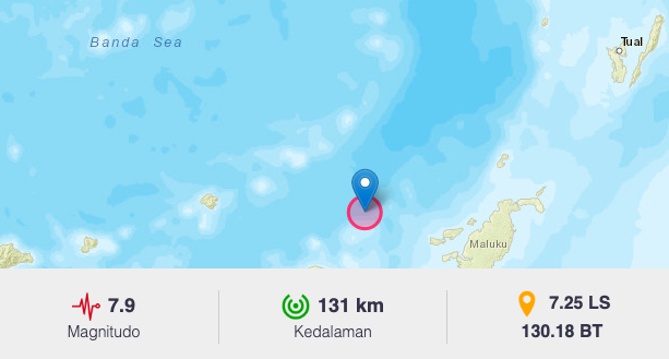 Peringatan dini tsunami dari BMKG/tangkapan layar.