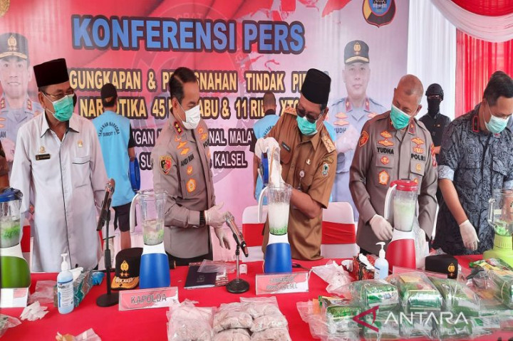 Pengiriman 49 Kg Narkoba Jaringan Malaysia Digagalkan Polda Kalsel