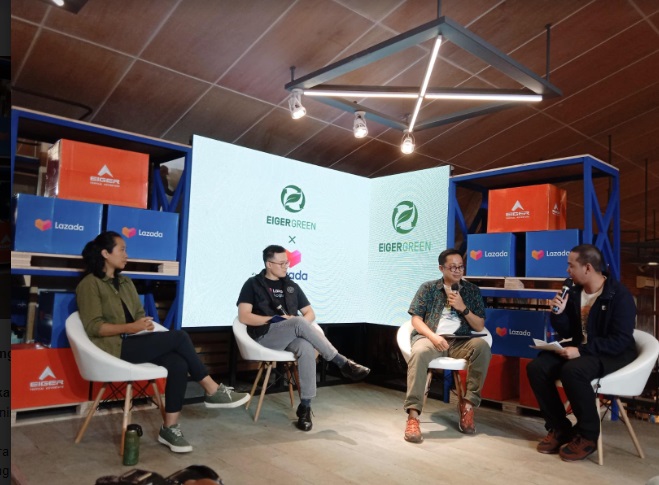 Konferensi pers Eiger dan Lazada Indonesia dalam Program Keberlanjutan. (Foto: Nandhita/Medcom)