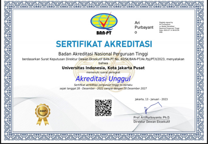 Raih Akreditasi Unggul, UI Incar 5 Besar di Asia Tenggara