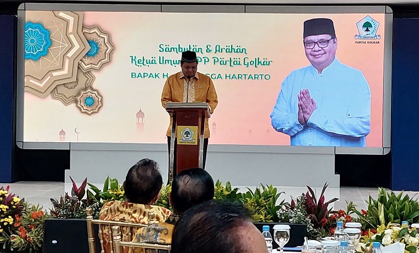 Ketua Umum Golkar Airlangga Hartarto (tengah). Foto: Medcom.id/Kautsar Widya Prabowo.