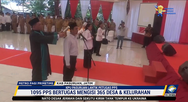 KPU Pasuruan Lantik 1.095 Anggota PPS Jelang Pemilu 2024