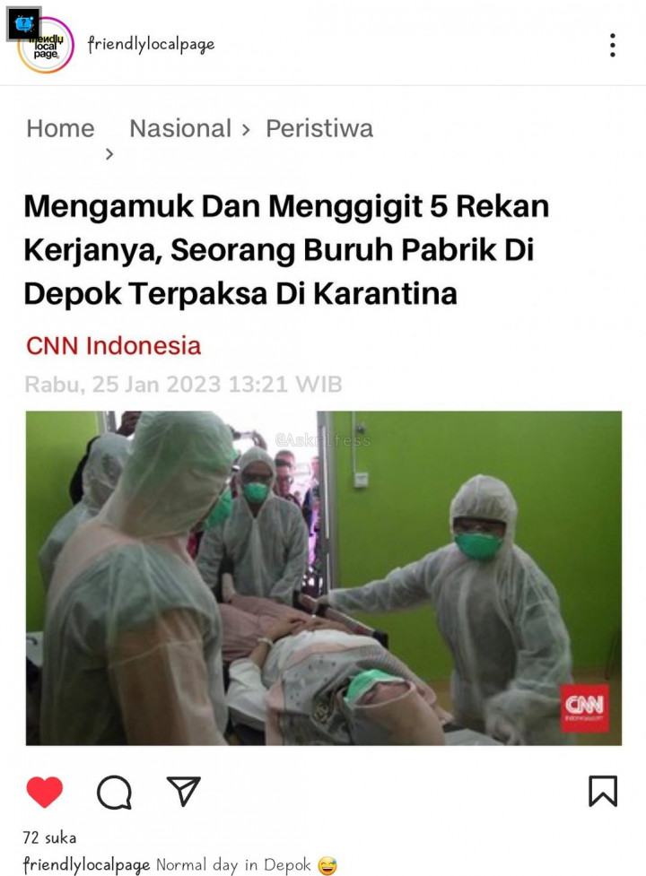 [Cek Fakta] Seorang Buruh Pabrik di Depok Mengamuk dan Menggigit 5 Rekan Kerja? Ini Faktanya