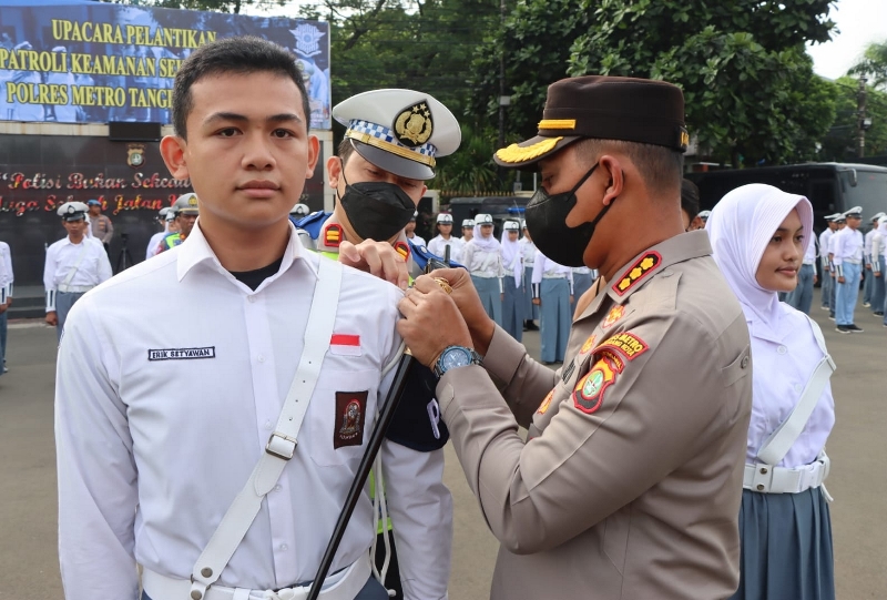 Polisi Lantik 100 Siswa Jadi Anggota Patroli Keamanan Sekolah, Ini Tujuannya