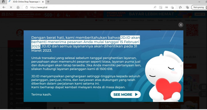 <i>E-commerce</i> JD.ID Tutup Layanannya di Indonesia, Sedih <i>Deh</i>..