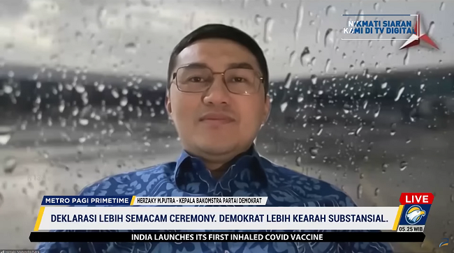 Kepala Bakomstra Partai Demokrat Herzaky M. Putra. Foto: Dok/Screenshot Metro TV