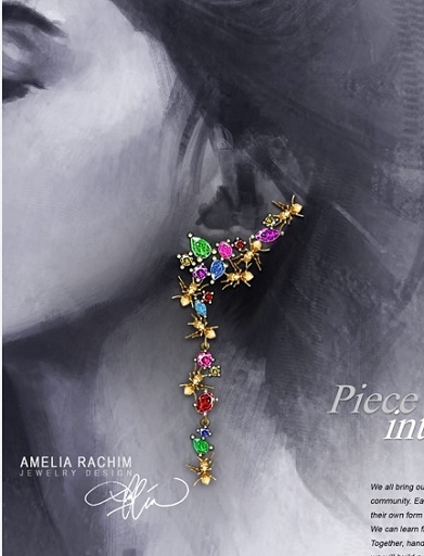 Desain anting Amelia bertajuk 'Piece by Piece into Peace'. Foto: Dok.Istimewa)