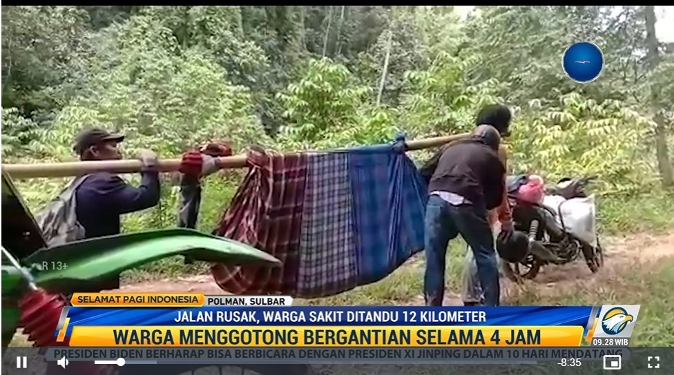 Ilustrasi warga sakit ditandu. Metro TV