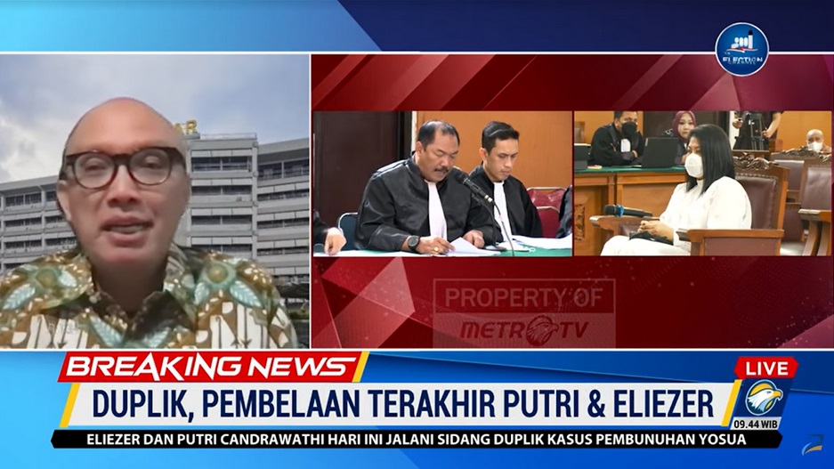Pakar hukum pidana Asep Iwan Iriawan menegaskan aktor intelektual tidak perlu beraksi atau turun tangan. Metro TV