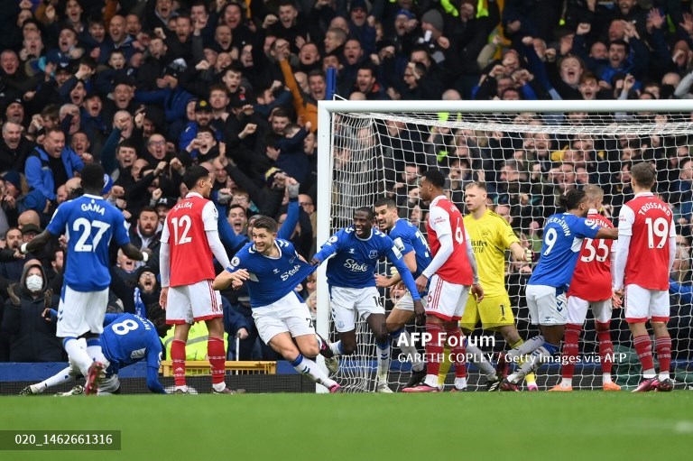 Everton kalahkan Arsenal di Goodison Park (AFP/Gareth Copley)