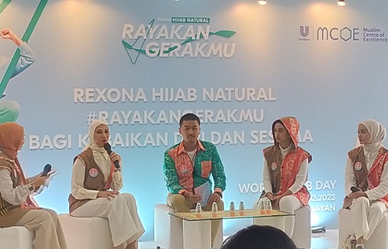 Sejumlah pembicara dalam acara konferensi pers Rexona Hijab Natural #Rayakan Gerakmu Fest, di Senayan Jakarta, (5/2). (Foto: Dok. Istimewa)