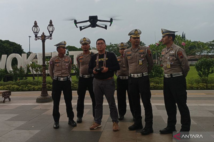 Polresta Tangerang Uji Coba Kamera ETLE Drone