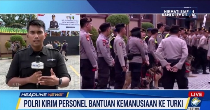 Polri Kirim Tim Dokter, DVI, dan K9 untuk Bantu Penanganan Gempa Turki