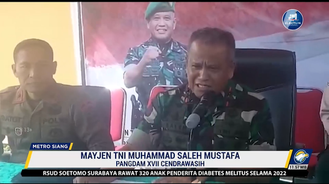 Pangdam XVII Cendrawasih Mayjen TNI Muhammad Saleh Mustafa. Foto: Metro TV