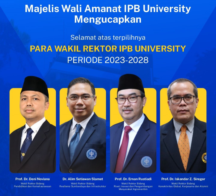 MWA Tetapkan Nama 4 Wakil Rektor IPB University, Ini Daftarnya