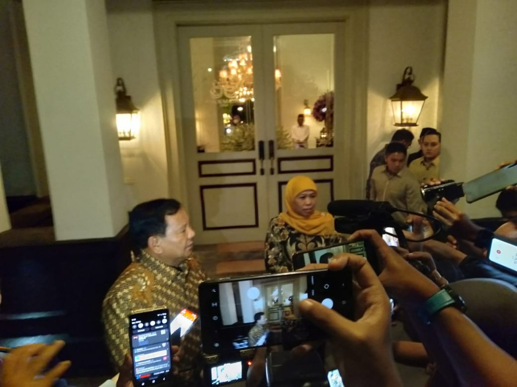 Prabowo Sebut Khofifah Berpeluang Naik Level Pilpres 2024