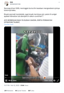 [Cek Fakta] Driver Ojol Meninggal Kaku saat Berkendara karena Vaksin Covid-19? Ini Faktanya