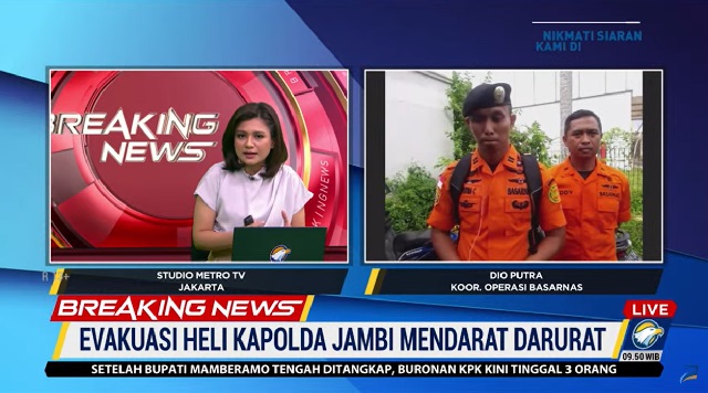 Evakuasi Udara Kru Heli Rombongan Kapolda Jambi Terkendala Cuaca