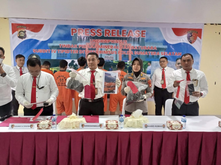 Polda Sumsel Tangkap 6 Pelaku Pengangkut 98 Ton Batu Bara Ilegal