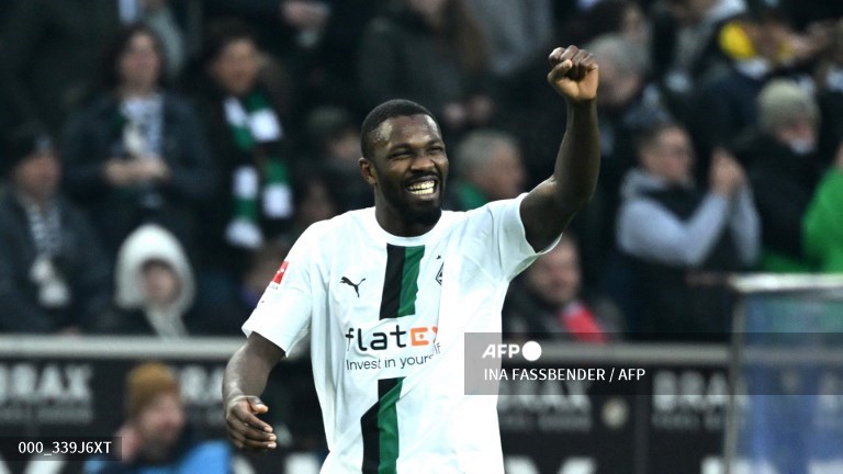 Penyerang Borussia Monchengladbach, Marcus Thuram (AFP/Ina Fassbender)