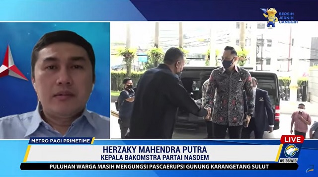 Kepala Badan Komunikasi Strategis (Bakomstra) Partai Demokrat Herzaky Mahendra Putra. Metro TV