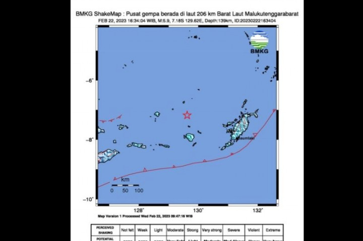 Gempa Magnitudo 5,9 di Laut Banda Akibat Aktivitas Subduksi Laut Banda