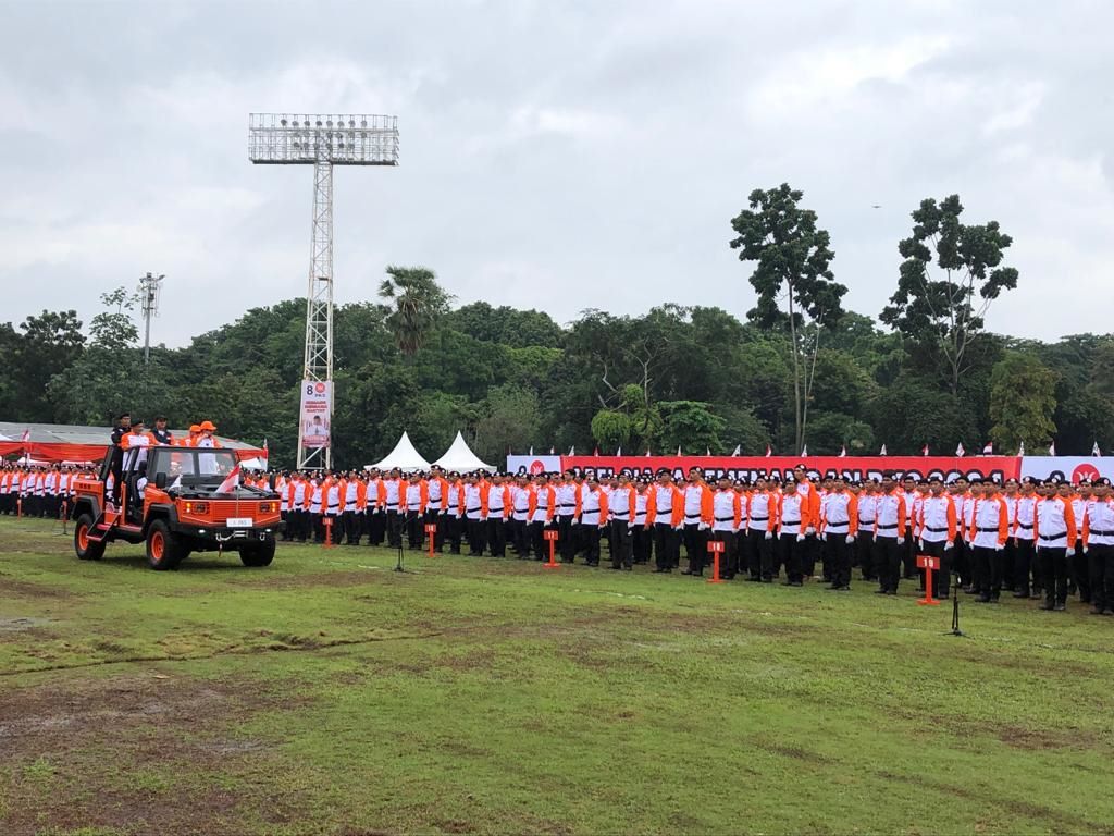 Ribuan kader PKS menghadiri deklarasi Anies sebagai Bacapres 2024. Foto: Medcom.id/Anggi
