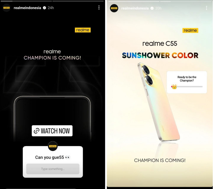 realme Indonesia Upload IG Stories C55, Bakal Rilis di Indonesia?