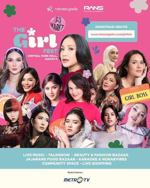?Rahasia Gadis berkolaborasi dengan Rans Entertainment menggelar festival untuk perempuan bertajuk The Girl Fest pada  3–5 Maret 2023 (Foto:Dok)