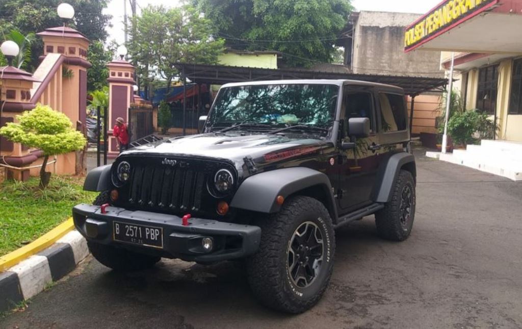 Mobil Rubicon yang dikendarai Mario, pelaku penganiayaan terhadap David (CDO). (Foto: Antara/Luthfia Miranda Putri)