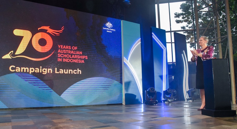 Duta Besar Australia untuk Indonesia Penny Williams luncurkan kampanye 70 Tahun Beasiswa Australia di Indonesia. Foto: Kedubes Australia