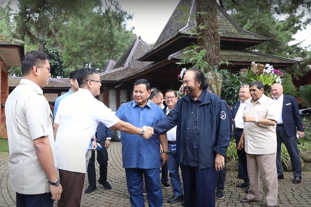 Momen Surya Paloh Bertemu Prabowo Subianto di Hambalang