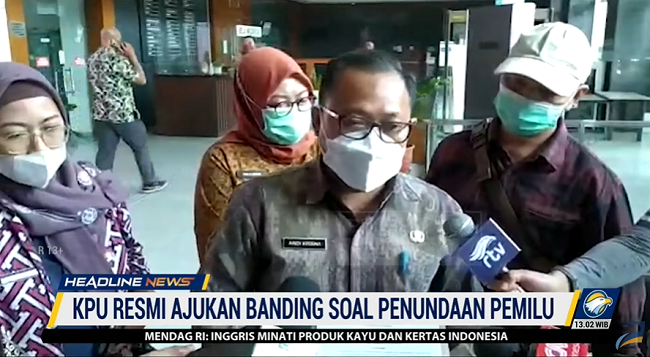 Ajukan Banding, KPU Sertakan Argumentasi Soal Kompetensi Absolut PN Jakpus