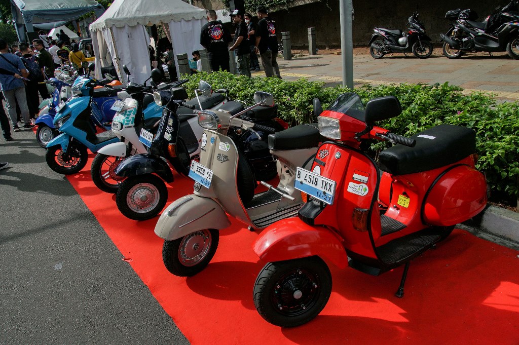 Sepeda motor yang telah dikonversikan menjadi motor listrik. Foto: dok MI/Vicky Gustiawan.