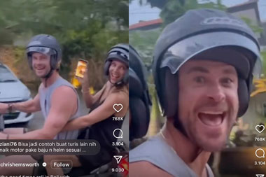 Liburan ke Bali, Chris Hemsworth Sewa Motor Matic